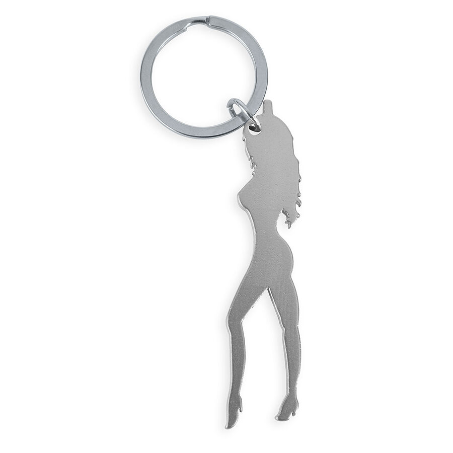 Porte-clés décapsuleur silhouette féminine argenté — DIABLO PICANTE