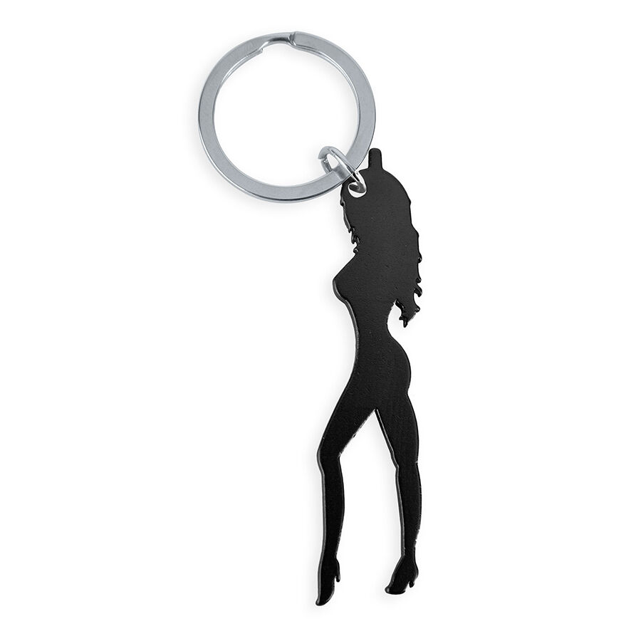 Porte-clés décapsuleur silhouette féminine noir — DIABLO PICANTE