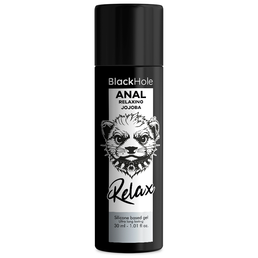 Lubrifiant anal relaxant au jojoba, base silicone — BLACK HOLE