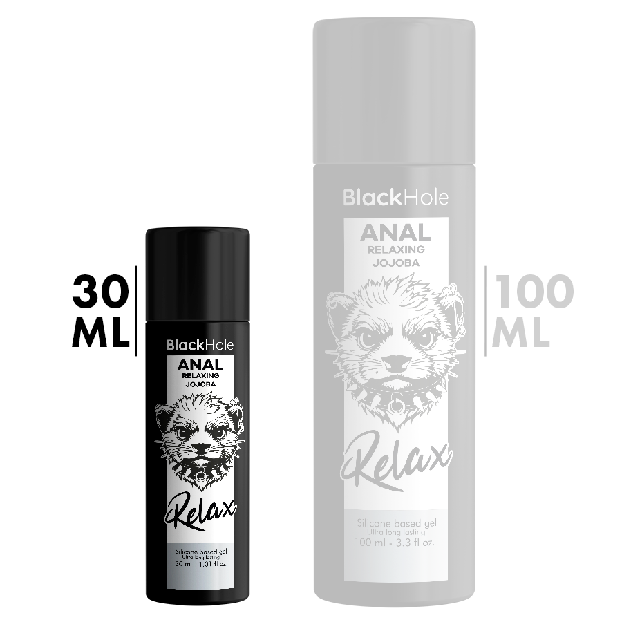 Lubrifiant anal relaxant au jojoba, base silicone — BLACK HOLE