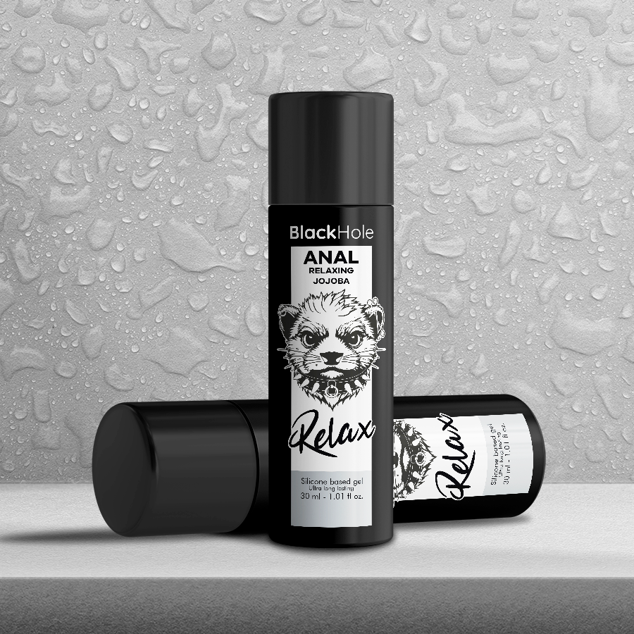 Lubrifiant anal relaxant au jojoba, base silicone — BLACK HOLE