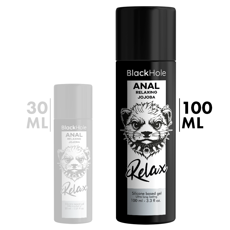 Gel lubrifiant anal relaxant au jojoba, base silicone — BLACK HOLE