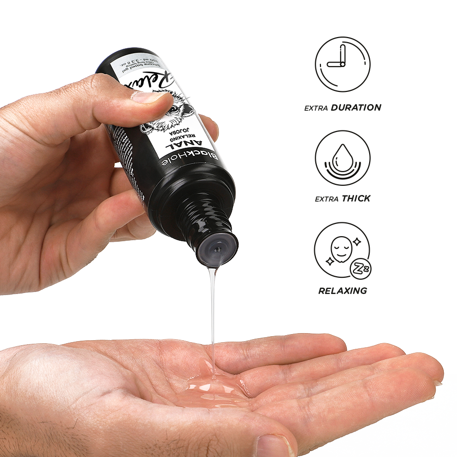 Gel lubrifiant anal relaxant au jojoba, base silicone — BLACK HOLE