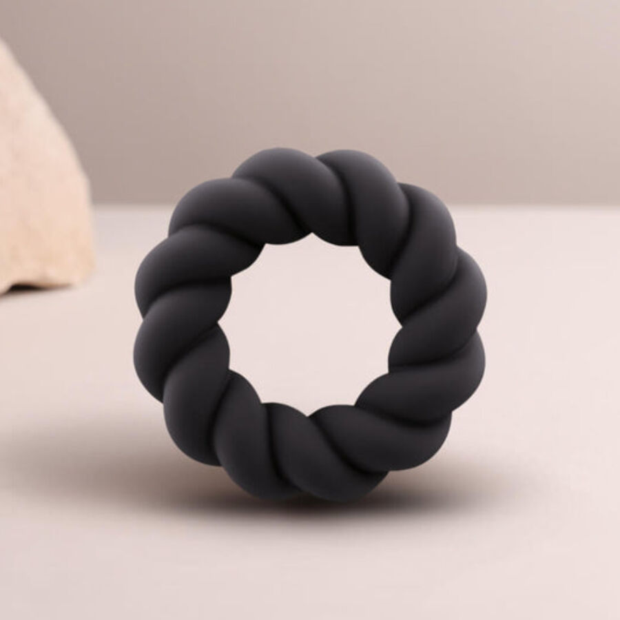 Anneau de masturbation Twist en silicone noir — ROCKS-OFF