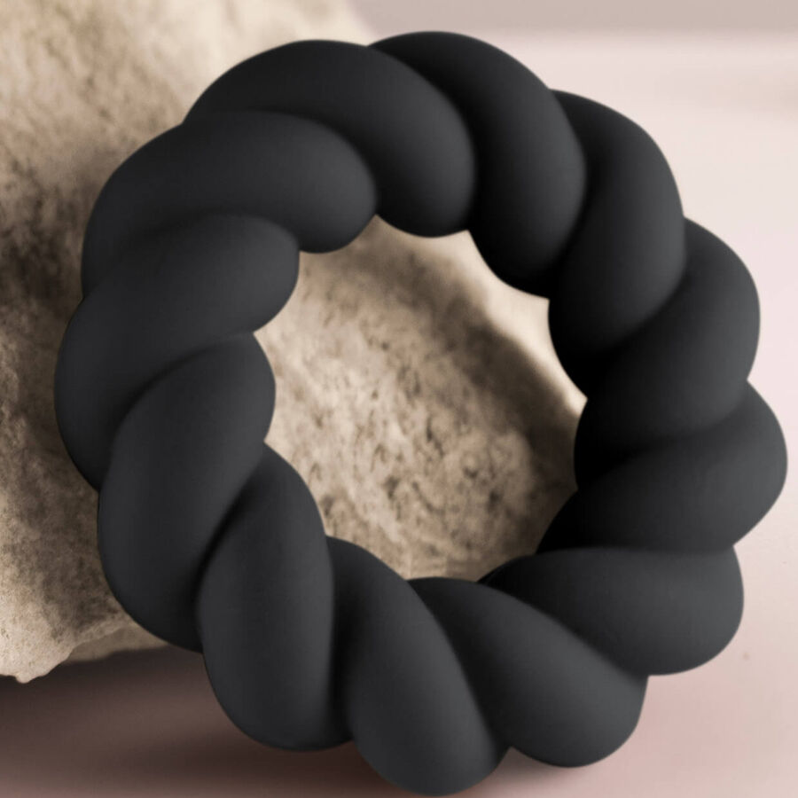 Anneau de masturbation Twist en silicone noir — ROCKS-OFF