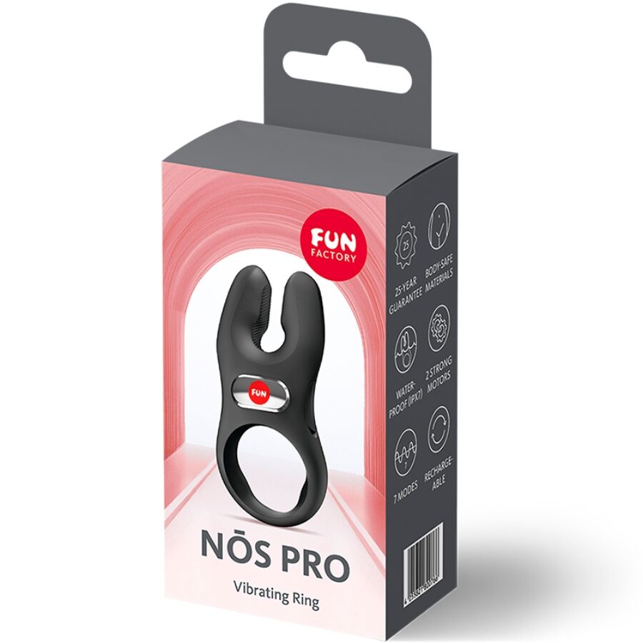 Anneau vibrant double stimulation Pro Nos noir — FUN FACTORY