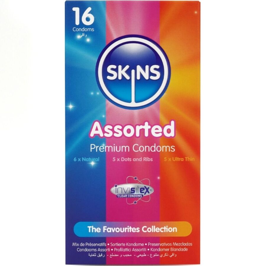 Assortiment de 16 préservatifs premium — SKINS