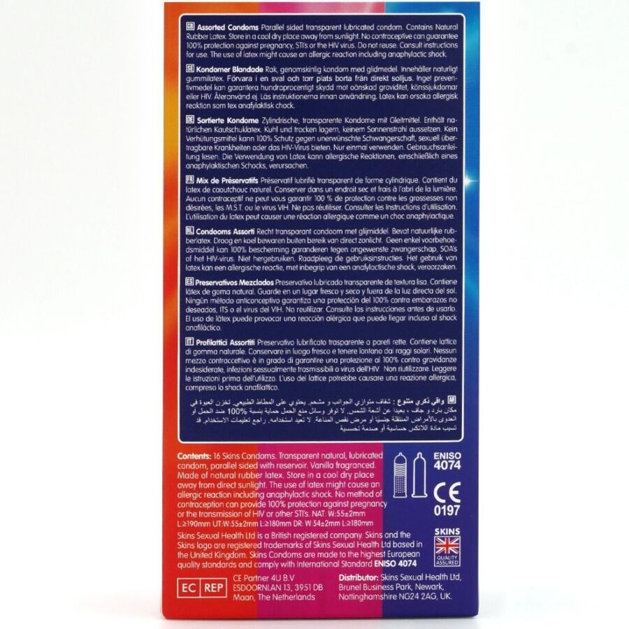 Assortiment de 16 préservatifs premium — SKINS