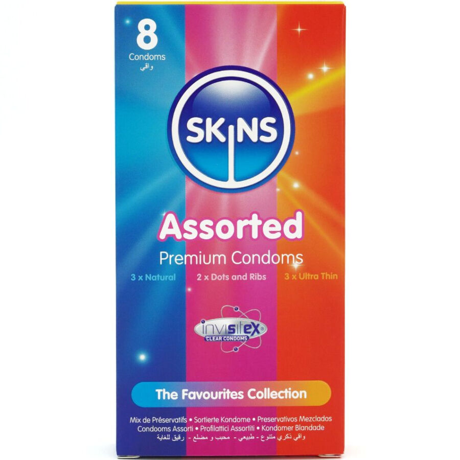 Pack de 8 préservatifs premium assortis — SKINS