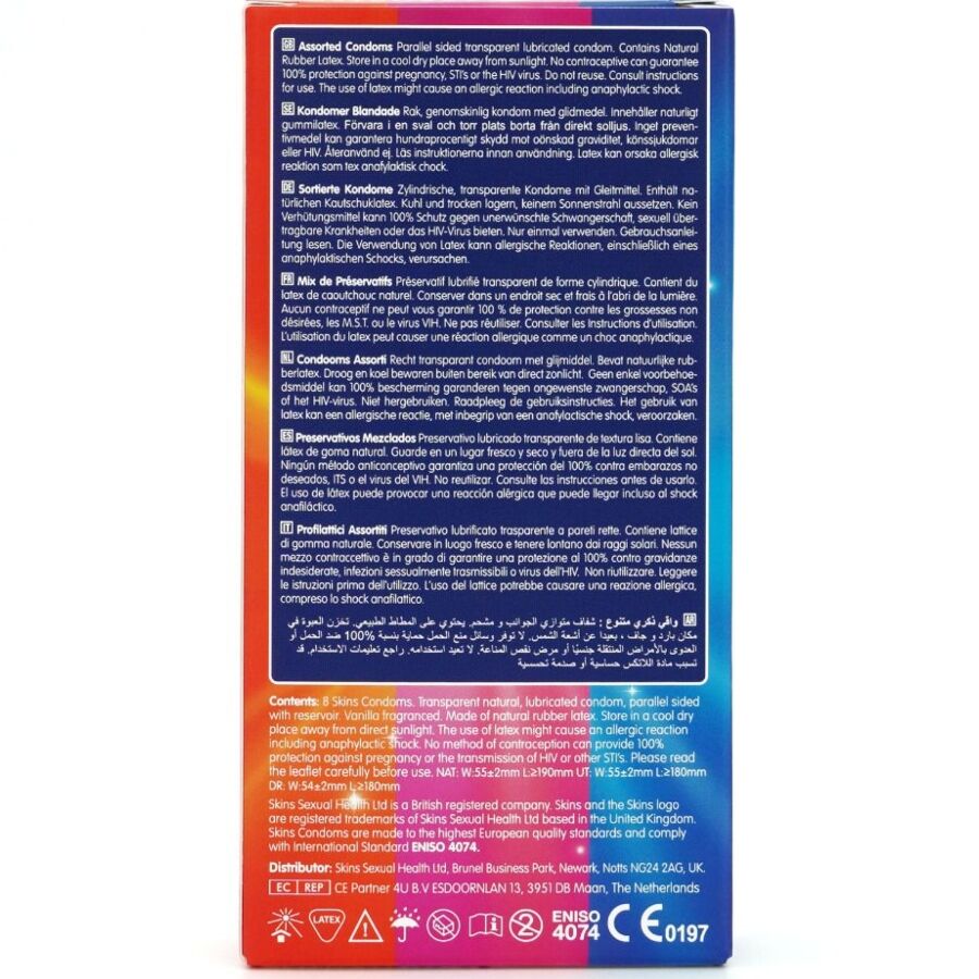 Pack de 8 préservatifs premium assortis — SKINS