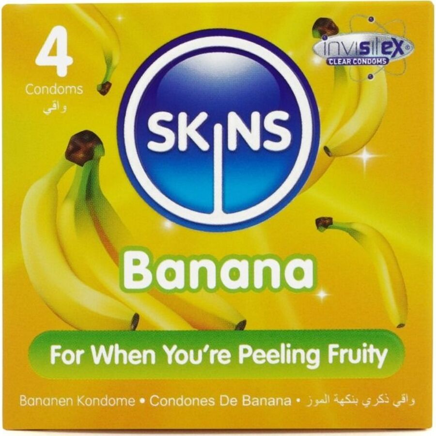 Préservatifs saveur banane, pack de 4 — SKINS
