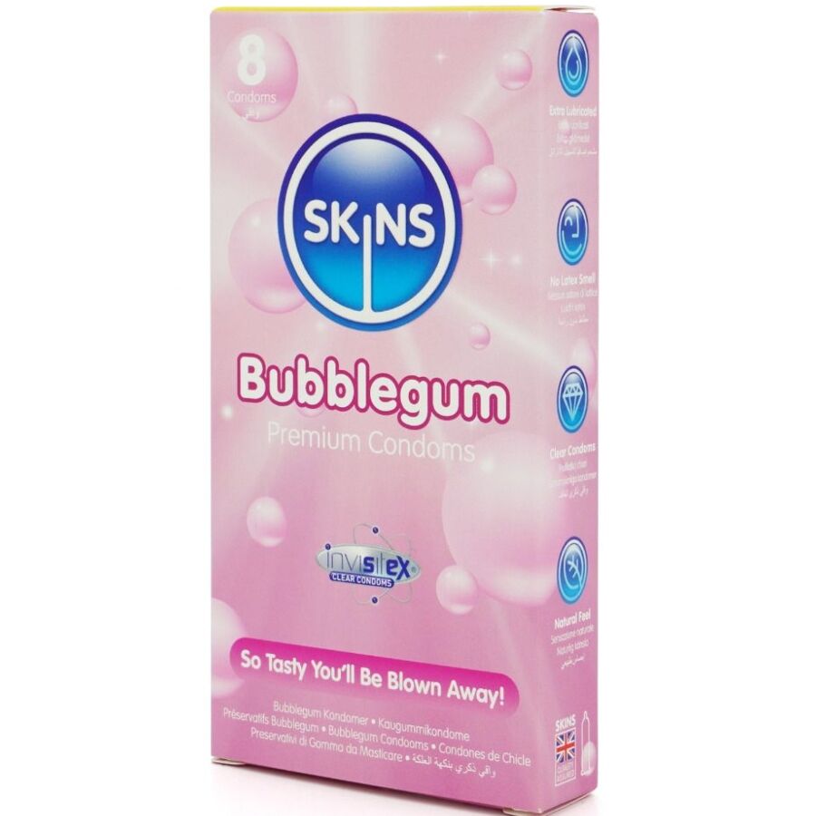 Pack de 8 préservatifs premium bubble gum — SKINS