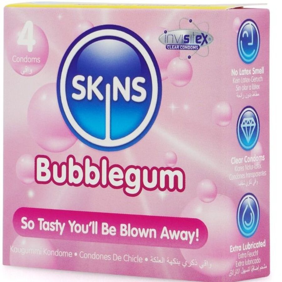 Pack de 4 préservatifs parfum bubblegum — SKINS