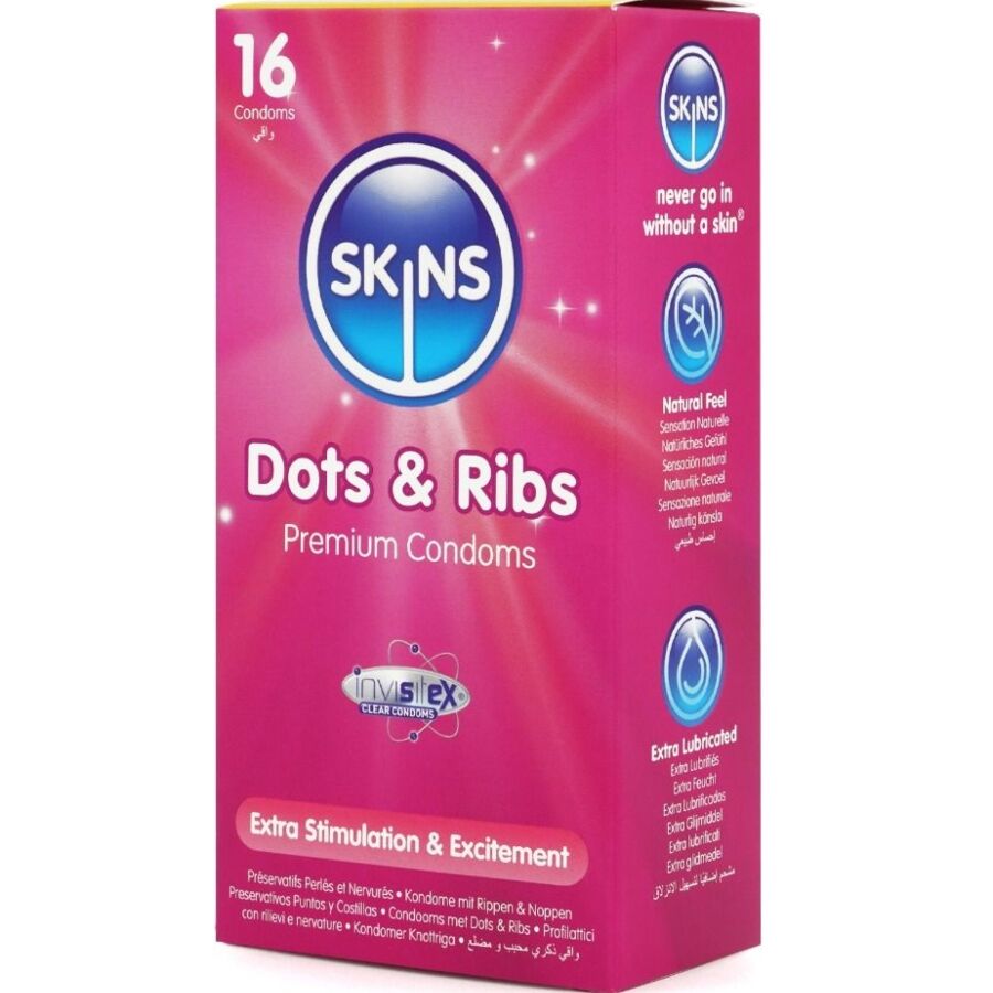 Pack de 16 préservatifs premium dots & ribs — SKINS