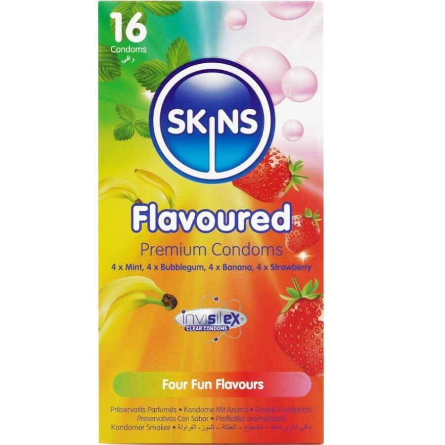 Pack de 16 préservatifs multi-saveurs premium — SKINS