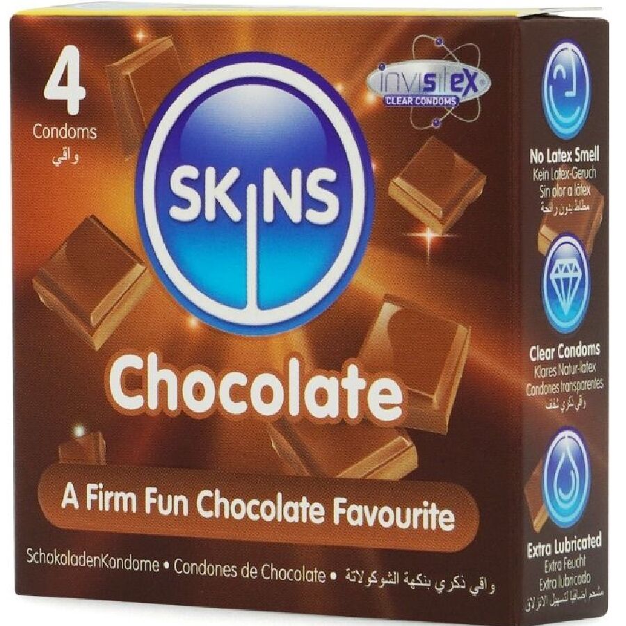 Pack de 4 préservatifs premium saveur chocolat — SKINS