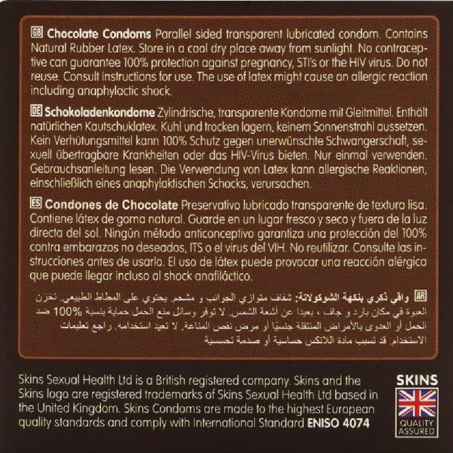 Pack de 4 préservatifs premium saveur chocolat — SKINS