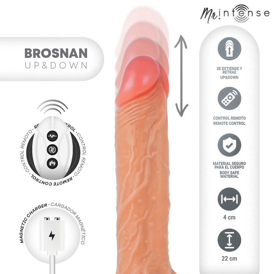 Brosnan, gode vibrant multifonctionnel réaliste — MR. INTENSE HIGH TECH
