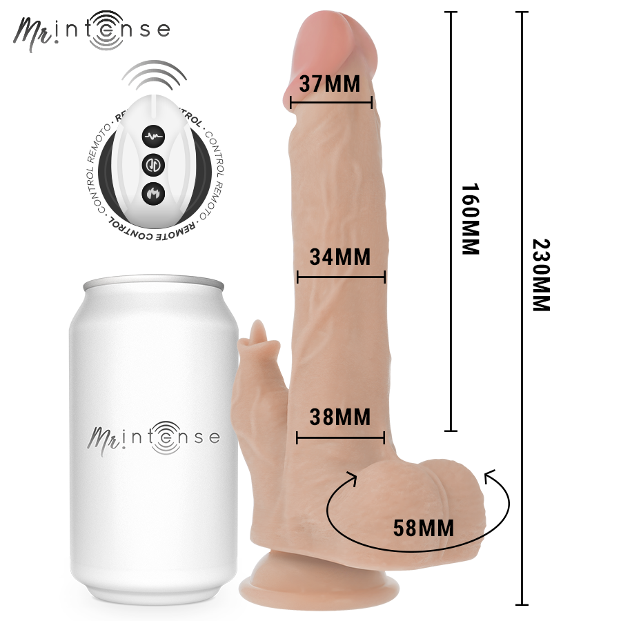 Vibromasseur réaliste multifonction avec mouvement vertical et télécommande — MR INTENSE HIGH TECH