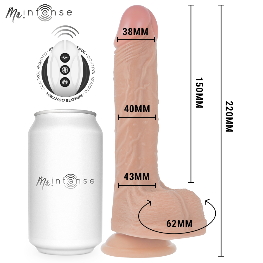 Baldwin réaliste multifonctionnel avec vibration et télécommande — MR. INTENSE HIGH TECH