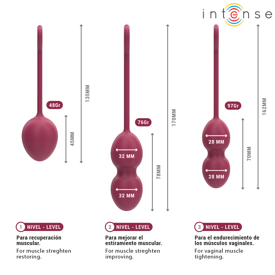 Kit de boules de Kegel Charli progressif — INTENSE HEALTH KEGEL