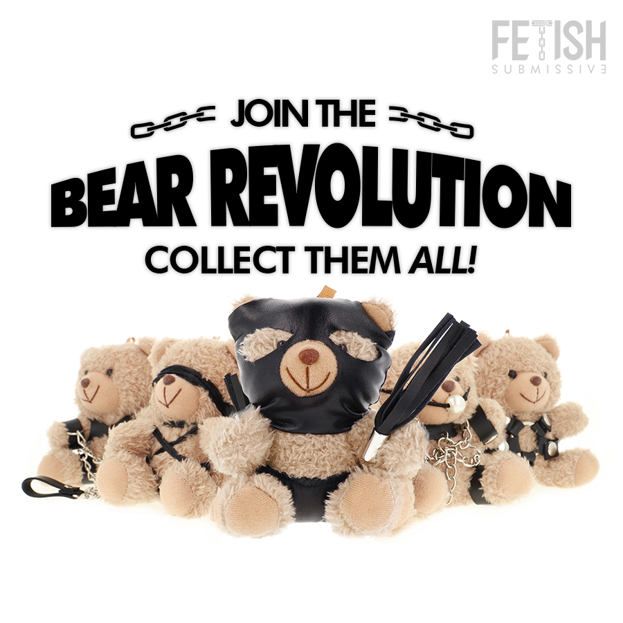 Ours en peluche Luno, accessoires fétichistes noirs — FETISH SUBMISSIVE REBEL TOYS