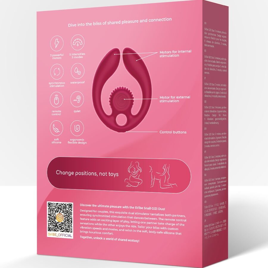 Stimulateur double pour couples télécommandé — SNAIL VIBE