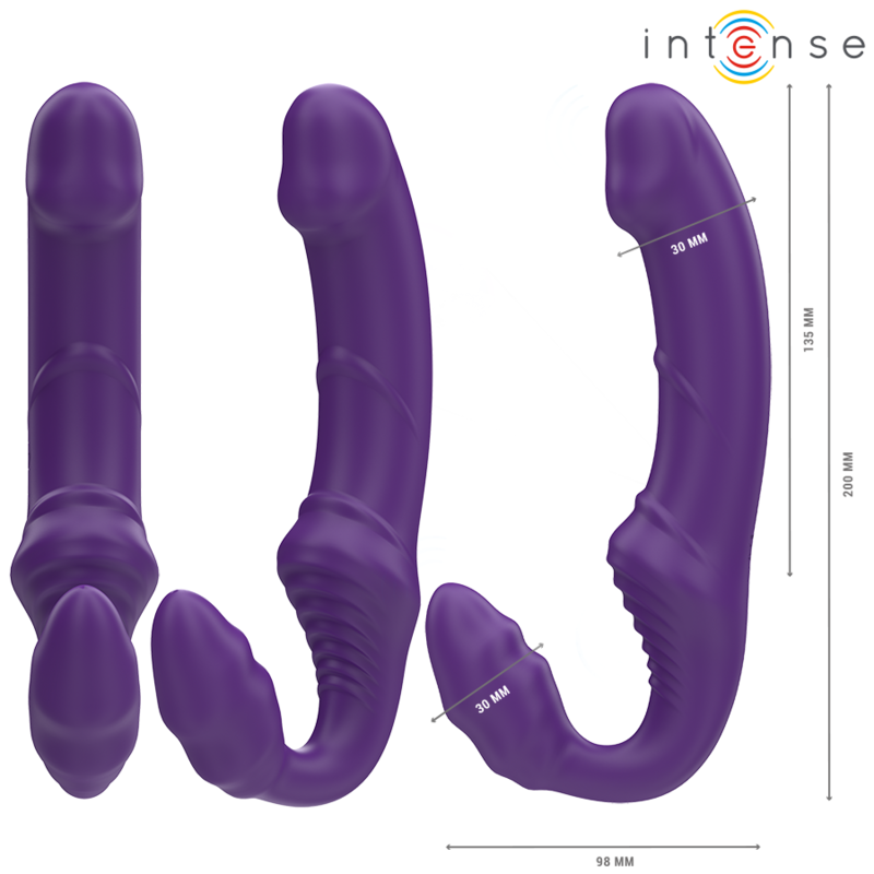 Vibromasseur JILL double stimulation 20 cm violet télécommandé — INTENSE REMOTE CONTROL