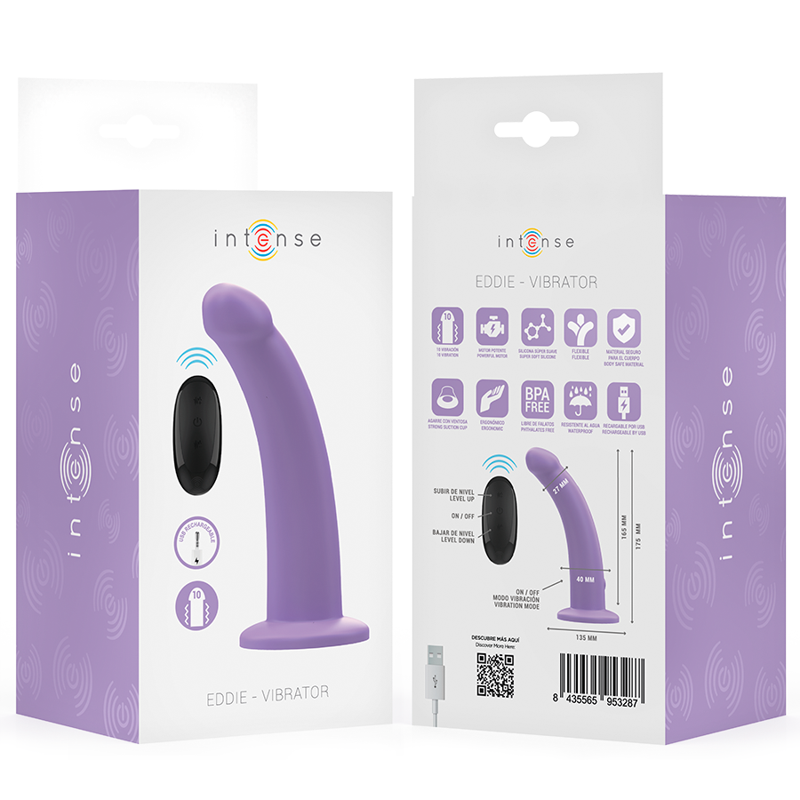 Vibrateur Eddie télécommandé 10 vibrations 17,5 cm — INTENSE REMOTE CONTROL