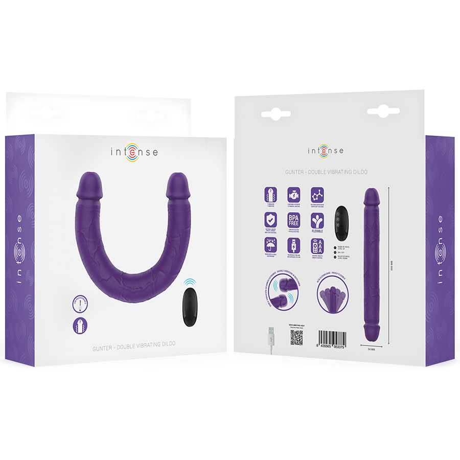 Double gode vibrant télécommandé 40 cm — Intense Remote Control