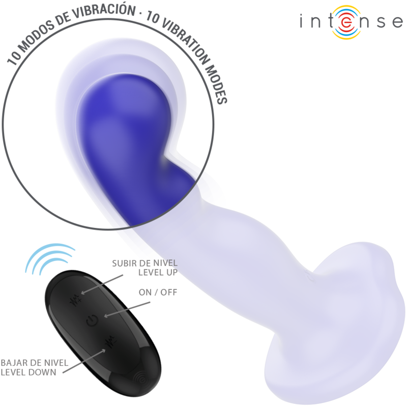 Vibrateur court texturé à ventouse télécommandé — INTENSE REMOTE CONTROL