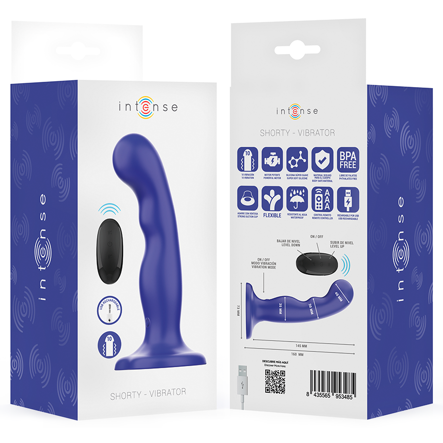 Vibrateur court texturé à ventouse télécommandé — INTENSE REMOTE CONTROL