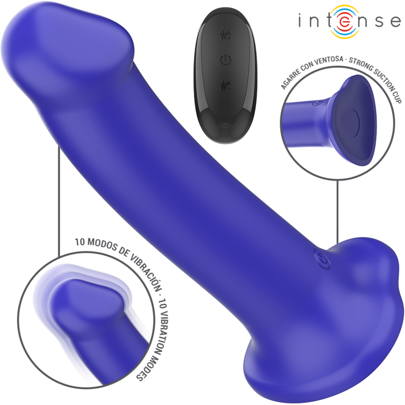 Vibromasseur Victoria à ventouse et télécommande, 10 vibrations — INTENSE REMOTE CONTROL