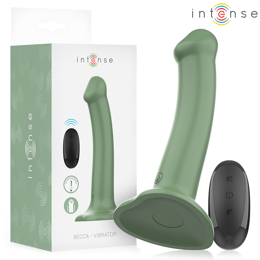 Vibromasseur ventouse télécommandé 10 vibrations vert — INTENSE REMOTE CONTROL