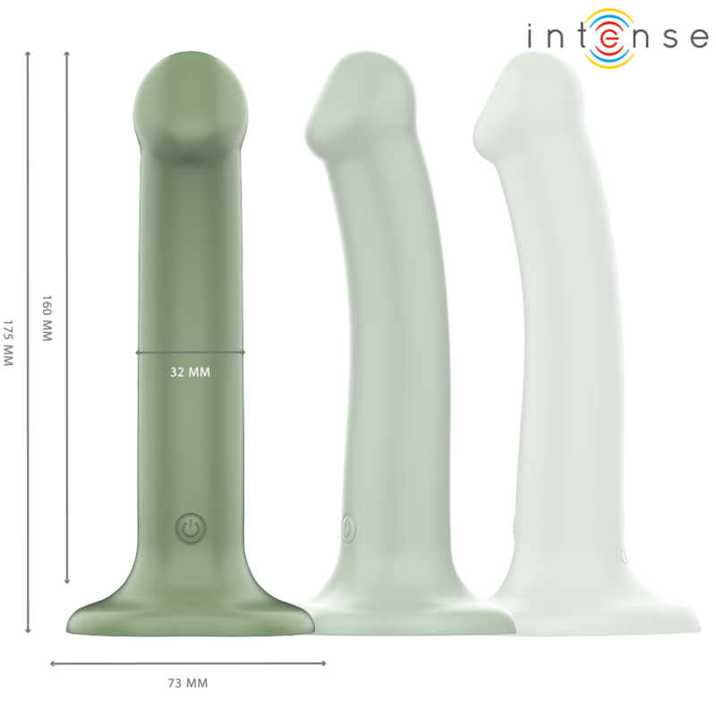 Vibromasseur ventouse télécommandé 10 vibrations vert — INTENSE REMOTE CONTROL
