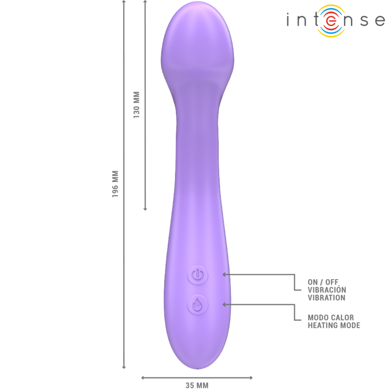 Vibromasseur chauffant Becky 19 cm 7 vibrations — INTENSE HIGH TECH