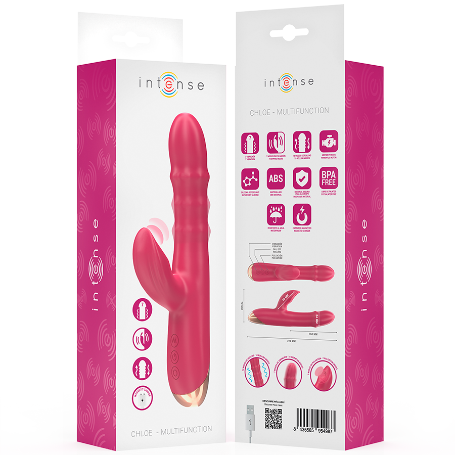 Vibrateur multifonction 3 en 1 rouge — INTENSE HIGH TECH