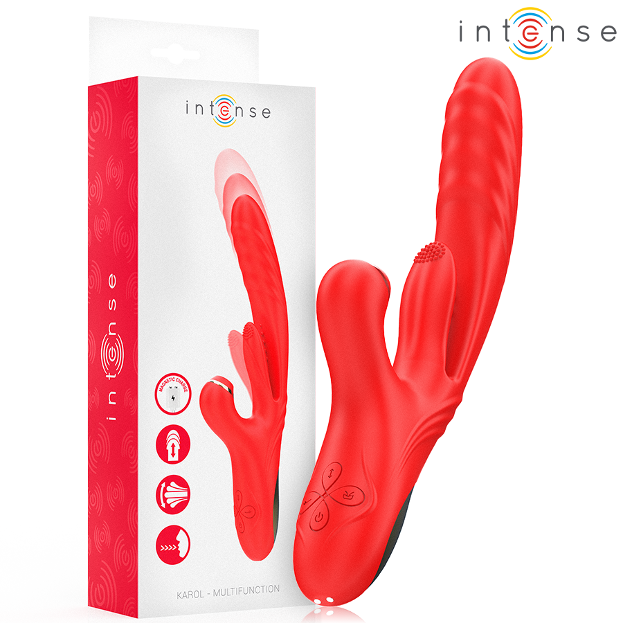 Vibromasseur multifonction poussée, vibration et aspiration — INTENSE HIGH TECH