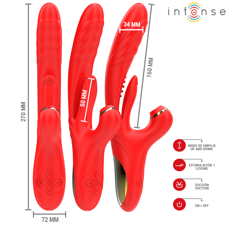 Multifunktions-Vibrator mit Stoß, Vibration & Saugeffekt — INTENSE HIGH TECH