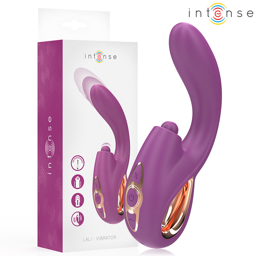 Vibromasseur point G multifonction taping, poussée et vibration violet — INTENSE HIGH TECH