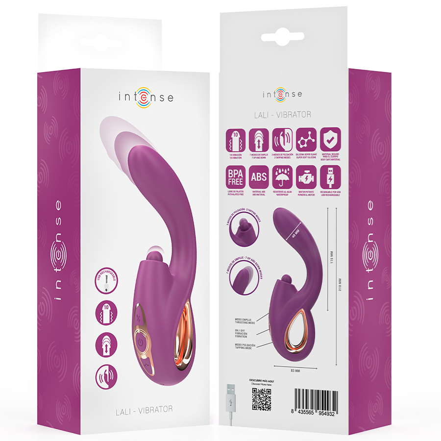 Vibromasseur point G multifonction taping, poussée et vibration violet — INTENSE HIGH TECH