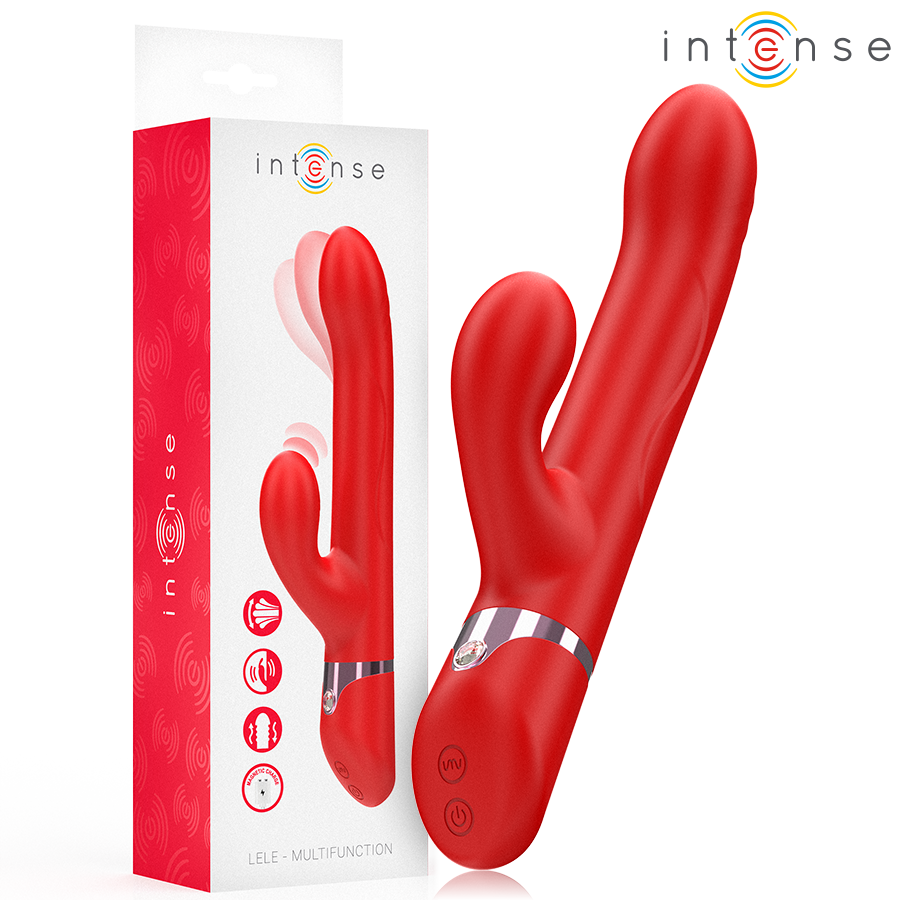 LELE Vibrateur multifonction rotatif, oscillant et stimulant rouge — INTENSE HIGH TECH