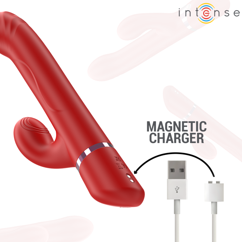LELE Vibrateur multifonction rotatif, oscillant et stimulant rouge — INTENSE HIGH TECH
