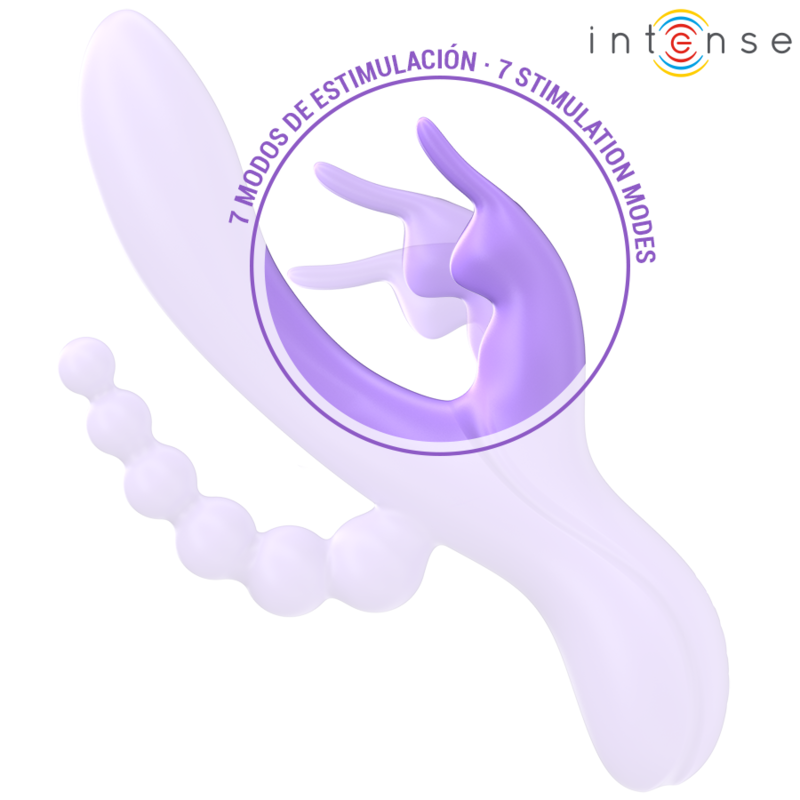 Triple stimulateur vibrant lapin avec stimulation anale — INTENSE HIGH TECH