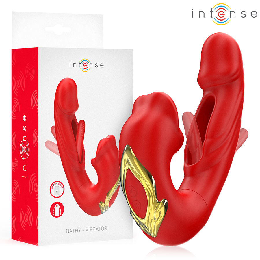 Double vibrateur à bouche stimulante — INTENSE HIGH TECH