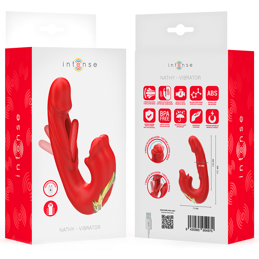 Double vibrateur à bouche stimulante — INTENSE HIGH TECH