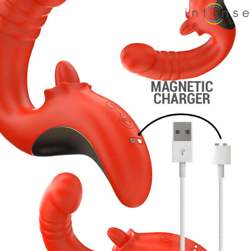 Vibrateur et stimulateur double en forme de U — INTENSE HIGH TECH