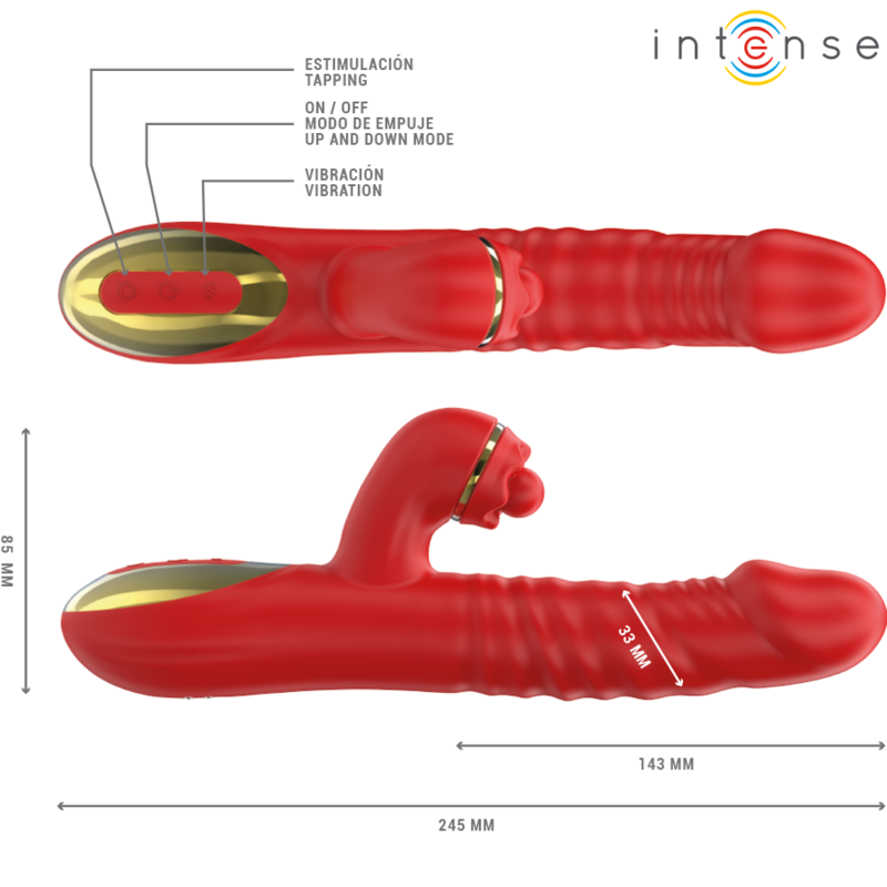 Thalia vibromasseur multifonction vibration, poussée et tapping — INTENSE HIGH TECH