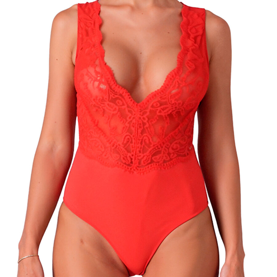 Body dentelle rouge EvaLie — PASSION WOMAN TEDDIES