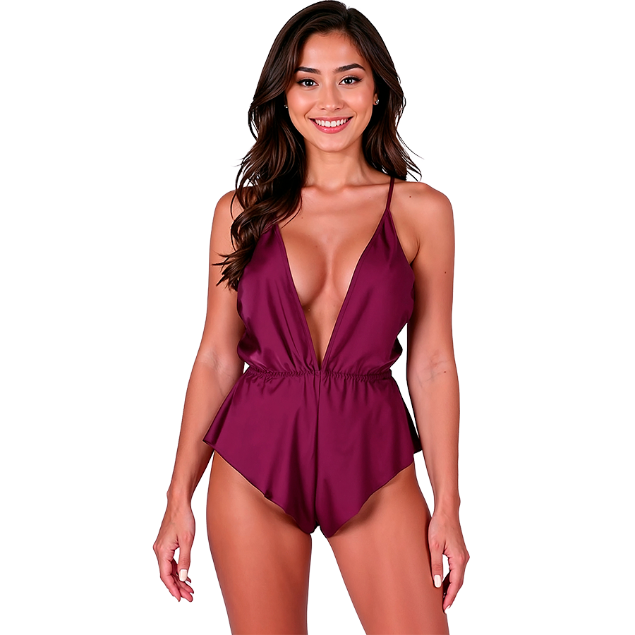 Body SENSIE en satin prune — PASSION WOMAN TEDDIES